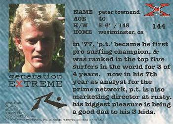 1994 Vision Generation Extreme #144 Peter Townend Back